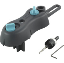 Wolfcraft Undercover Jig-set inklusive borrmall, stegborr med djupstopp och insexnyckel för dolda träskruvförband.