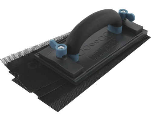 wolfcraft handslipmaskin med ergonomiskt handtag och slipnät för gips och renovering