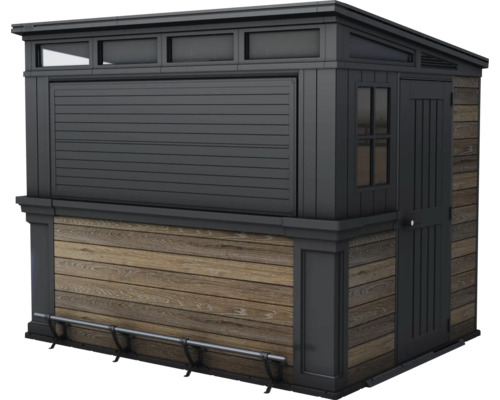 Trädgårdsbar med dörr och fönster