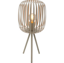 Bordslampa med lampskärm av metallremsor och stativfot