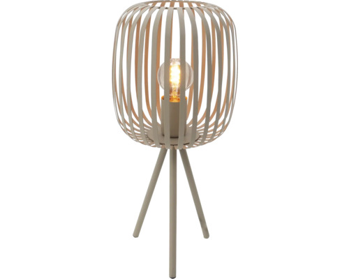 Bordslampa med lampskärm av metallremsor och stativfot