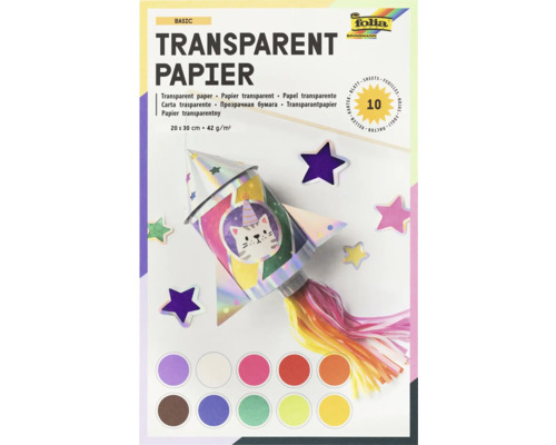 Foliapaket transparent papper, 20x30 cm, 10 ark