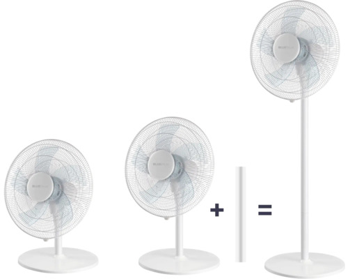 Illustration som visar montering av en golvfläkt