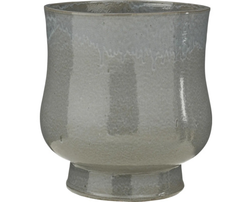 Grå keramisk blomkruka
