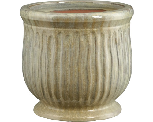 Blomkruka av keramik med ribbad textur