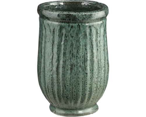 Keramisk blomkruka med räfflad textur