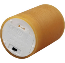 Dekorativt LED-ljus med batterifack och strömbrytare på undersidan.
