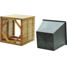 Blompall i trä med plastinsats