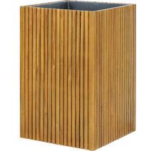 Blomlåda av trälameller med plastinsats