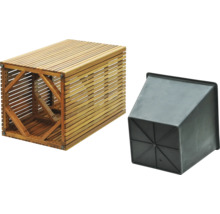 Trä planteringslåda med plastinsats