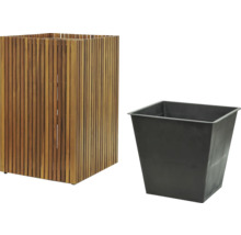 Träplanteringslåda med plastinsats