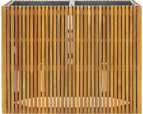 Dubbel planteringslåda av träribbor