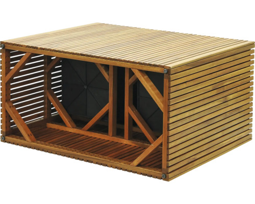 Soptunneskåp i trä för två soptunnor