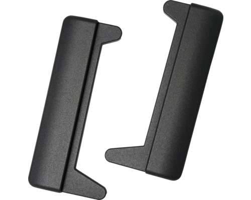 Två svarta möbelhandtag