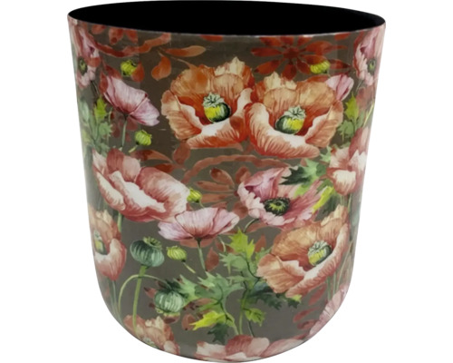 Soptunna med blommönster