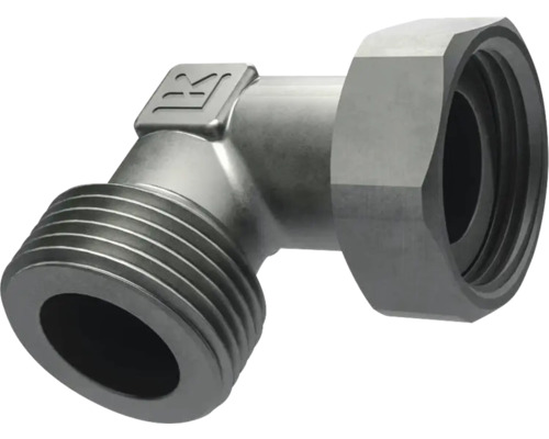 Vinkelhörnskoppling av metall med gänga och tätning