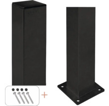 Stolpe med lock, skruvar och monteringsplatta