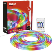 Brilo LED-ljusslang, 5 meter, RGBIC, inklusive fjärrkontroll, USB-anslutning och musik-sensor.