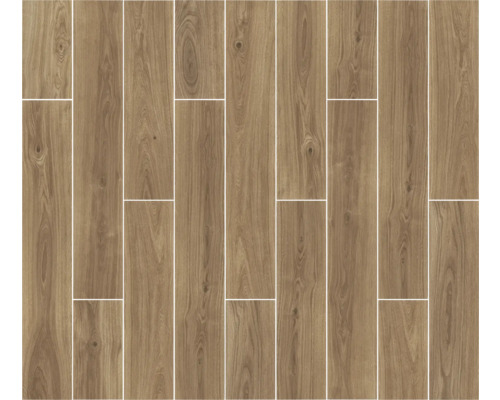 Lagt klinker med träimitation.