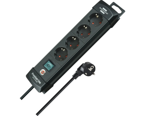 Grenuttag med fyra uttag och en strömbrytare.