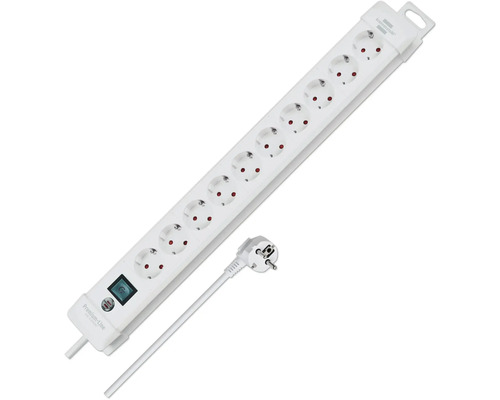 Grenuttag med tio uttag och strömbrytare