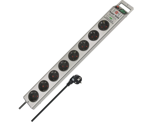 Grenuttag med sex uttag och överspänningsskydd