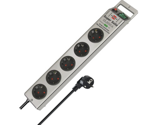 Grenuttag med fem uttag och överspänningsskydd