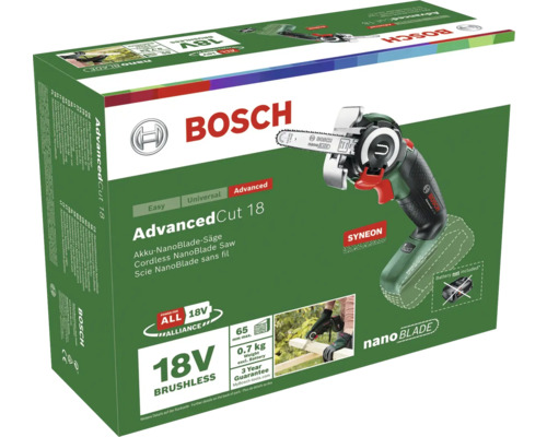 Förpackning för Bosch AdvancedCut 18 batteridriven nanosåg