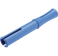 Blå plastplugg med spår