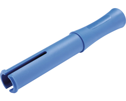 Blå plastplugg med spår