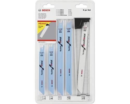 Bosch tigersågklinga set, sex delar, för metall och trä, med förvaringsväska