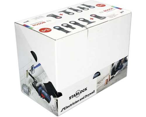 Förpackning Bosch Starlock oscillerande verktyg tillbehör för elektriker och gipsinstallatörer