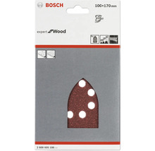 Bosch logotyp. Sex slipblad för trä, cirka 100x170 millimeter.