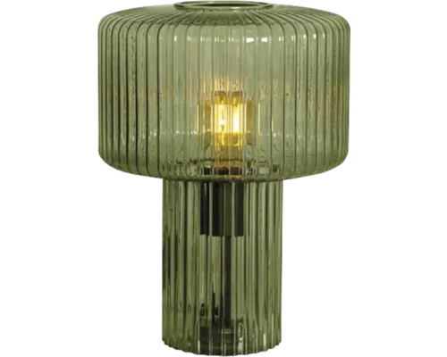 Räfflad bordslampa i glas