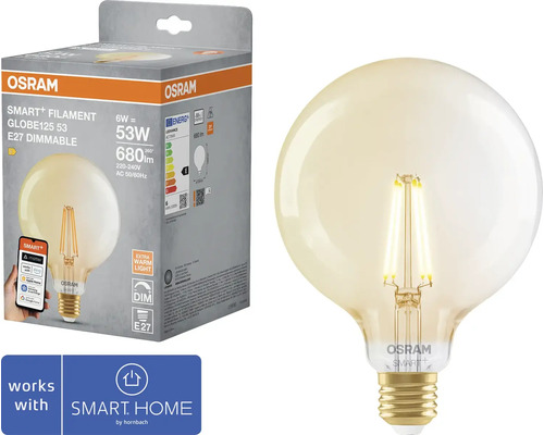 Osram Smart+ Filament Globe 125 E27 LED-lampa och förpackning