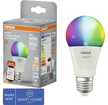 Osram Smart Plus Classic A 60 E27 multicolor LED-lampa och förpackning