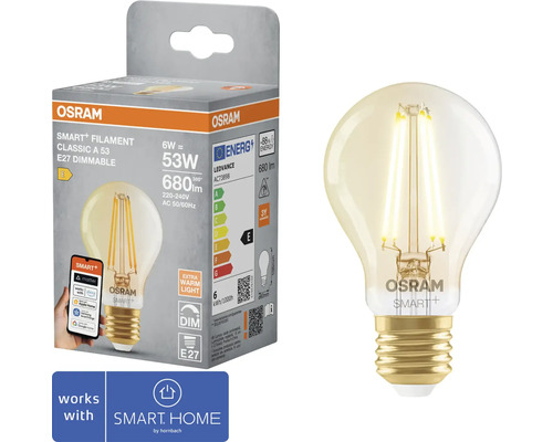 Osram Smart Filament glödlampa, E27 sockel