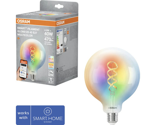 Osram Smart Filament Globe125 40 E27 flerfärgad glödlampa med förpackning