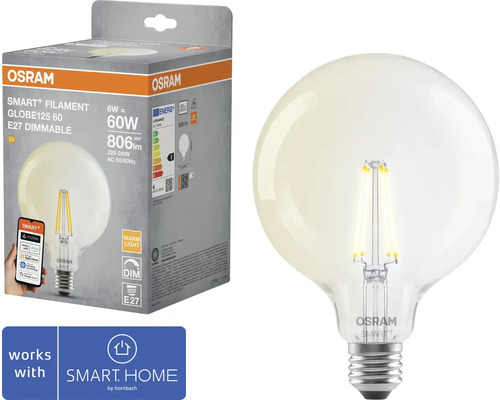 Osram Smart Filament Globe 125 60 E27 dimbar glödlampa