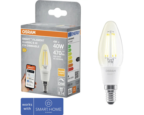 Osram Smart Filament Classic B 40 E14 dimbar LED-lampa