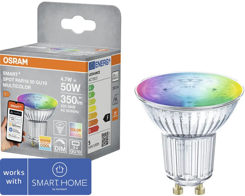 Osram Smart+ LED-lampa PAR16 50 GU10 Multicolor och förpackning