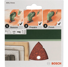 Bosch sandpappersset med triangulära blad, korn 60, 120 och 240