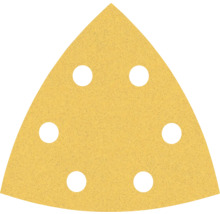 Triangulärt slippapper med hål för en slipmaskin