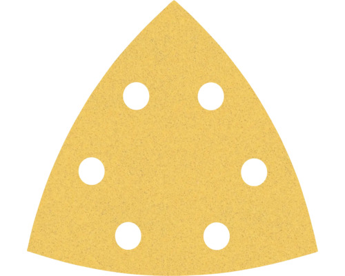 Triangulärt slippapper med hål för en slipmaskin