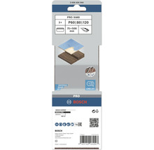 Bosch Pro X440 slipband, korn P60, P80 och P120, 75x508 millimeter