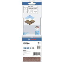 Bosch PRO X440 slipbandset, korn P60, P80 och P120, storlek 75 x 533 millimeter