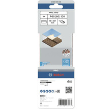 Bosch PRO X440 slipbandset, kornstorlek P60, P80 och P120, storlek 75 x 457 millimeter