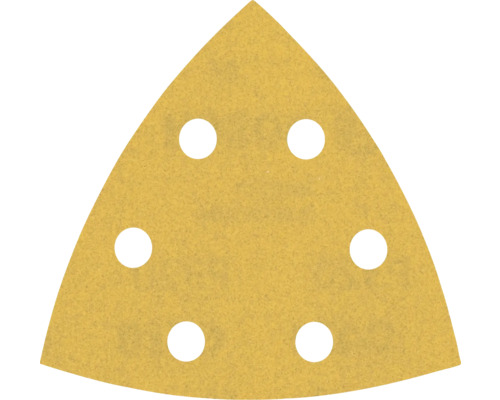 Triangulärt sandpapper med sex hål
