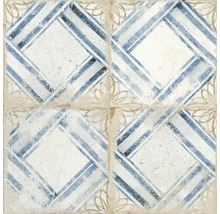 Kakel med blått randigt mönster