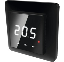 Svart rumstermostat med digital display